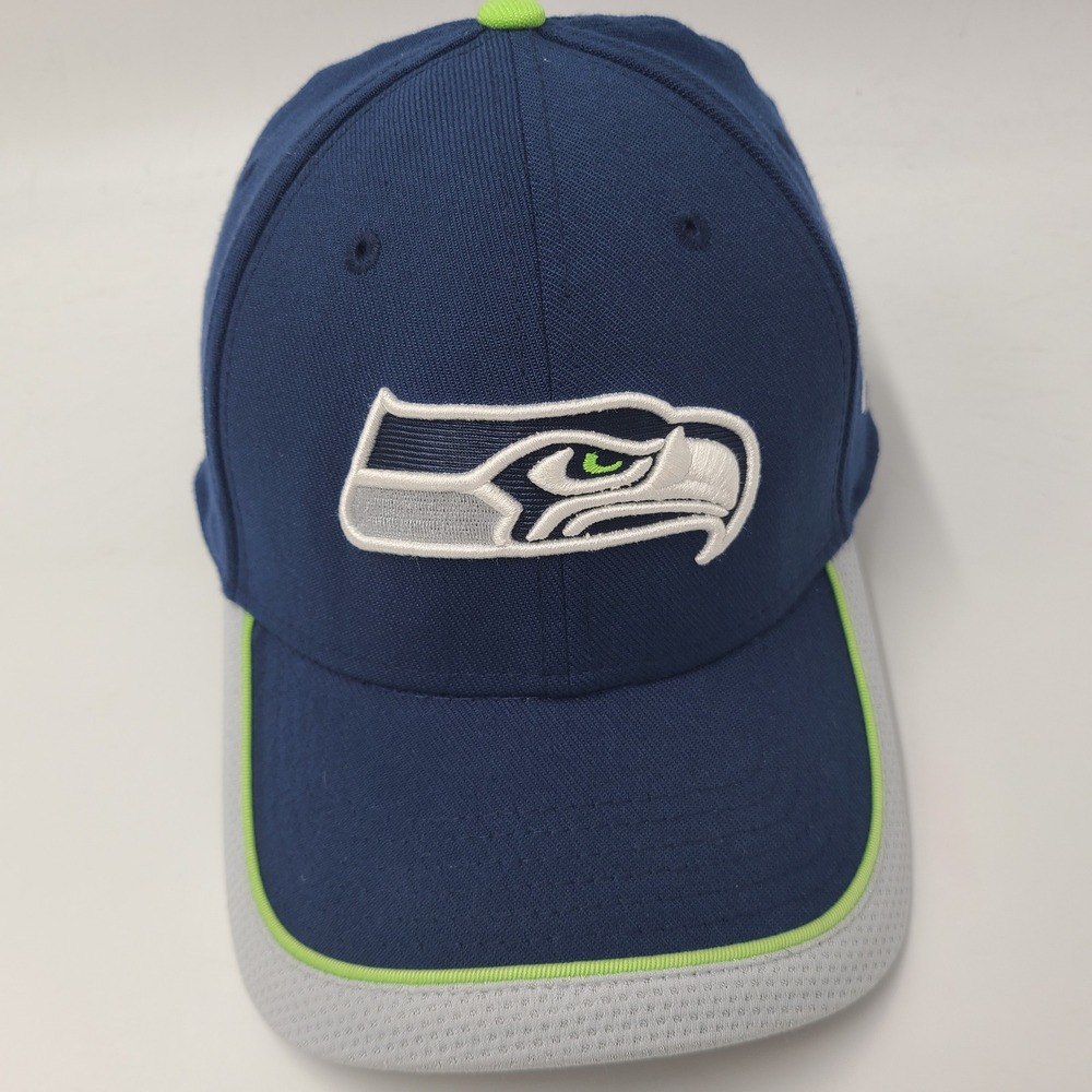 Seattle Seahawks Hat Fitted (Seems XL-XXL) New Era 39Thirty Blue Gray Green NFL